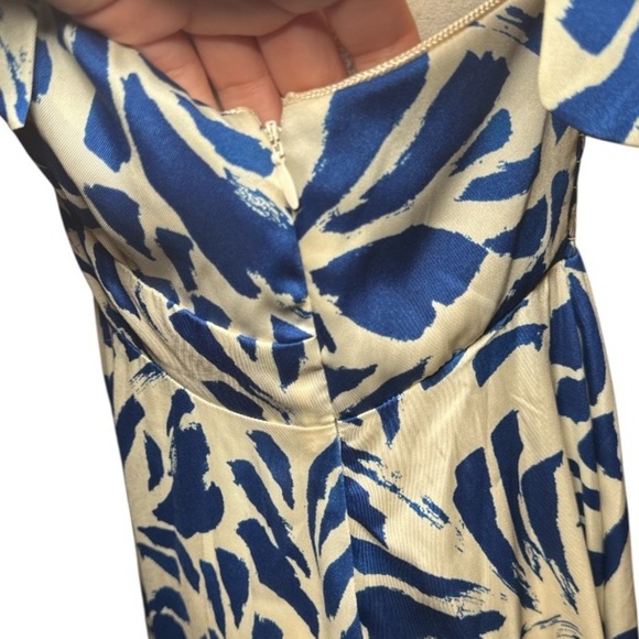 Alexis x Target Blue Botanical Tie Strap Asymmetrical Hem Dress Sz M Flowy - Picture 5 of 10